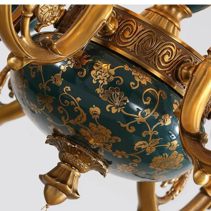 lustre en céramique avec éclairage cristal pour décoration intérieure - Image 5