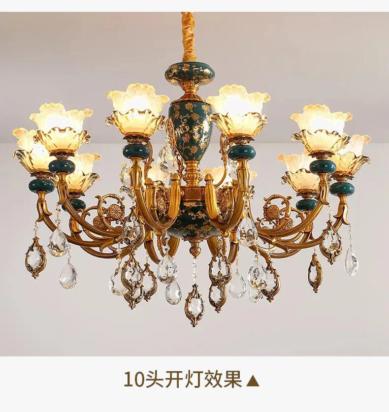 lustre en céramique avec éclairage cristal pour décoration intérieure - Image 7
