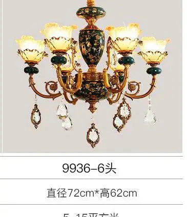 lustre en céramique avec éclairage cristal pour décoration intérieure - Image 8