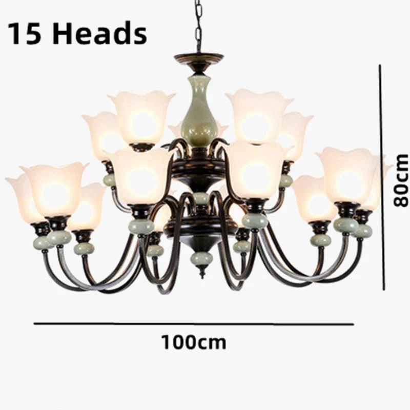lustre en céramique vintage style américain éclairage intérieur classique - Image 8
