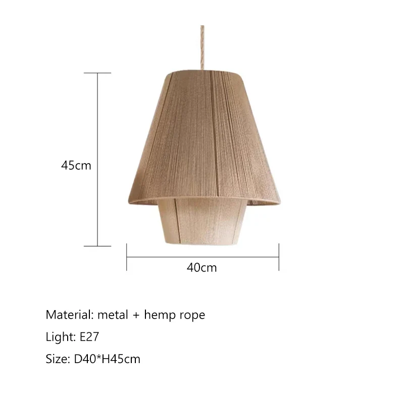 lustre en corde de chanvre éclairage suspendu en rotin décoratif - Image 11
