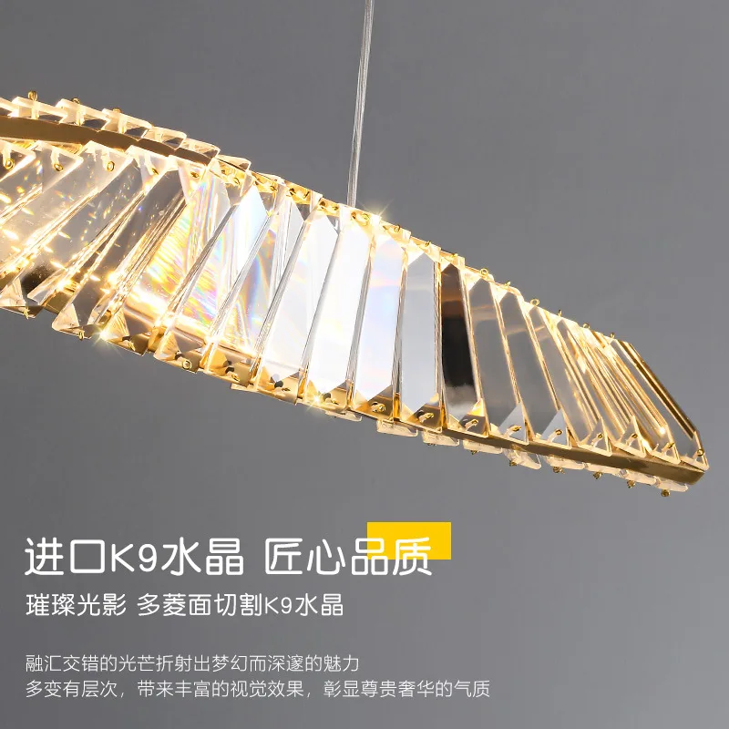 lustre en cristal à led design moderne pour restaurant et salle à manger - Image 6