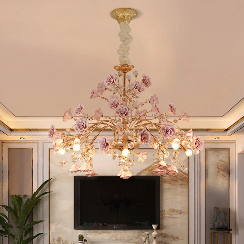 lustre en cristal céramique porcelaine lampe LED pour intérieur - Image 2