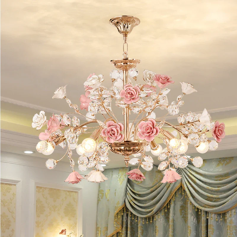 lustre en cristal céramique porcelaine lampe LED pour intérieur - Image 3