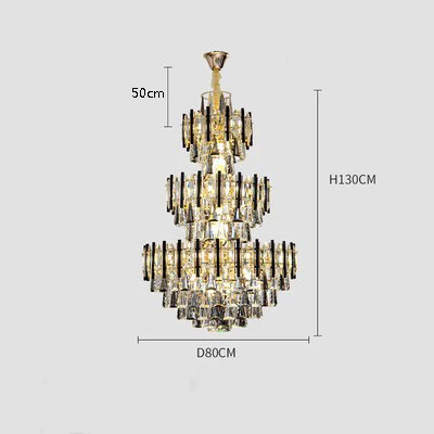 lustre en cristal de luxe pour escalier et hall d'hôtel - Image 10