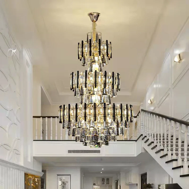 lustre en cristal de luxe pour escalier et hall d'hôtel - Image 5