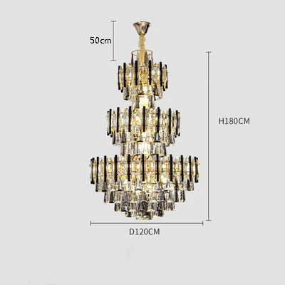 lustre en cristal de luxe pour escalier et hall d'hôtel - Image 7