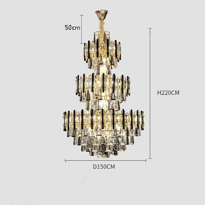 lustre en cristal de luxe pour escalier et hall d'hôtel - Image 8