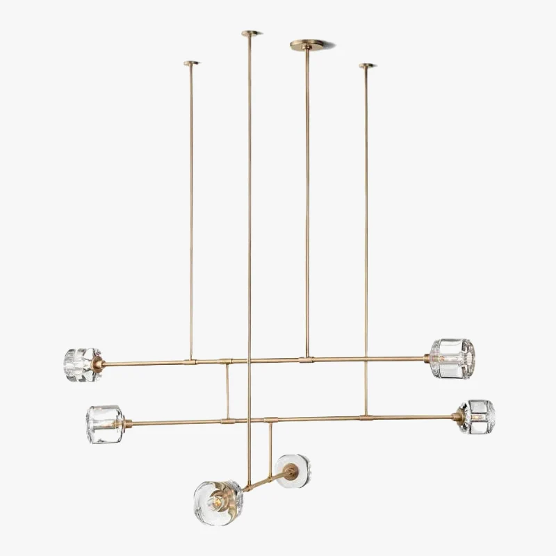 lustre en cristal de style américain en cuivre moderne - Image 6
