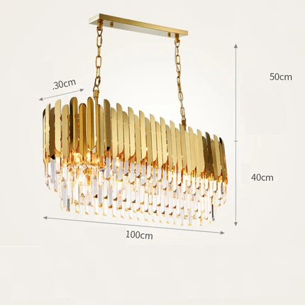 lustre en cristal design art déco en acier inoxydable avec éclairage led - Image 6