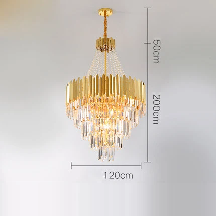 lustre en cristal design art déco en acier inoxydable avec éclairage led - Image 8