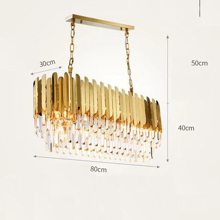lustre en cristal design art déco en acier inoxydable avec éclairage led - Image 9