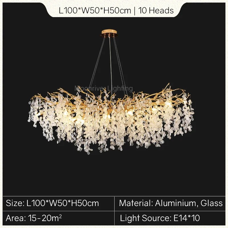 lustre en cristal doré style européen décoration intérieure élégante - Image 12