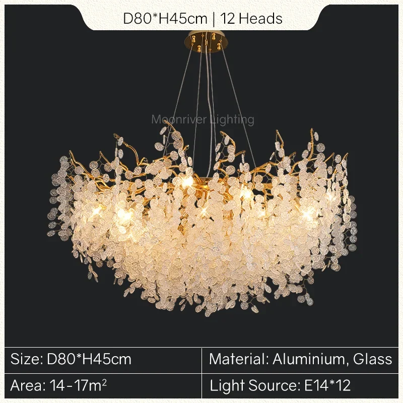 lustre en cristal doré style européen décoration intérieure élégante - Image 9