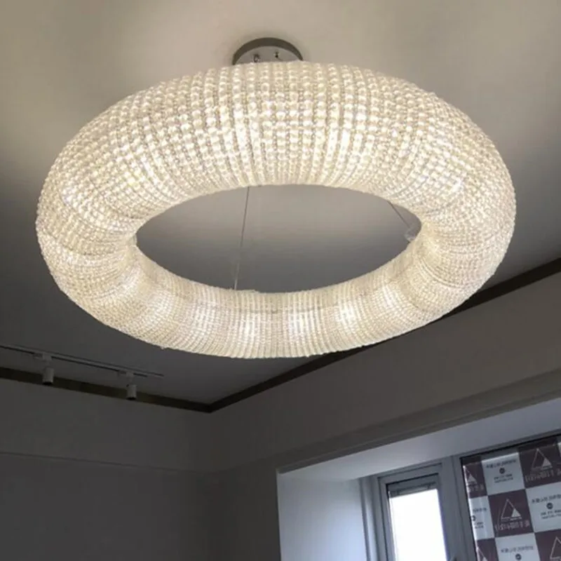 lustre en cristal led moderne en chrome doré pour intérieur élégant - Image 3