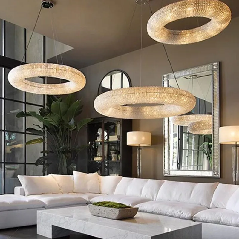 lustre en cristal led moderne en chrome doré pour intérieur élégant - Image 4