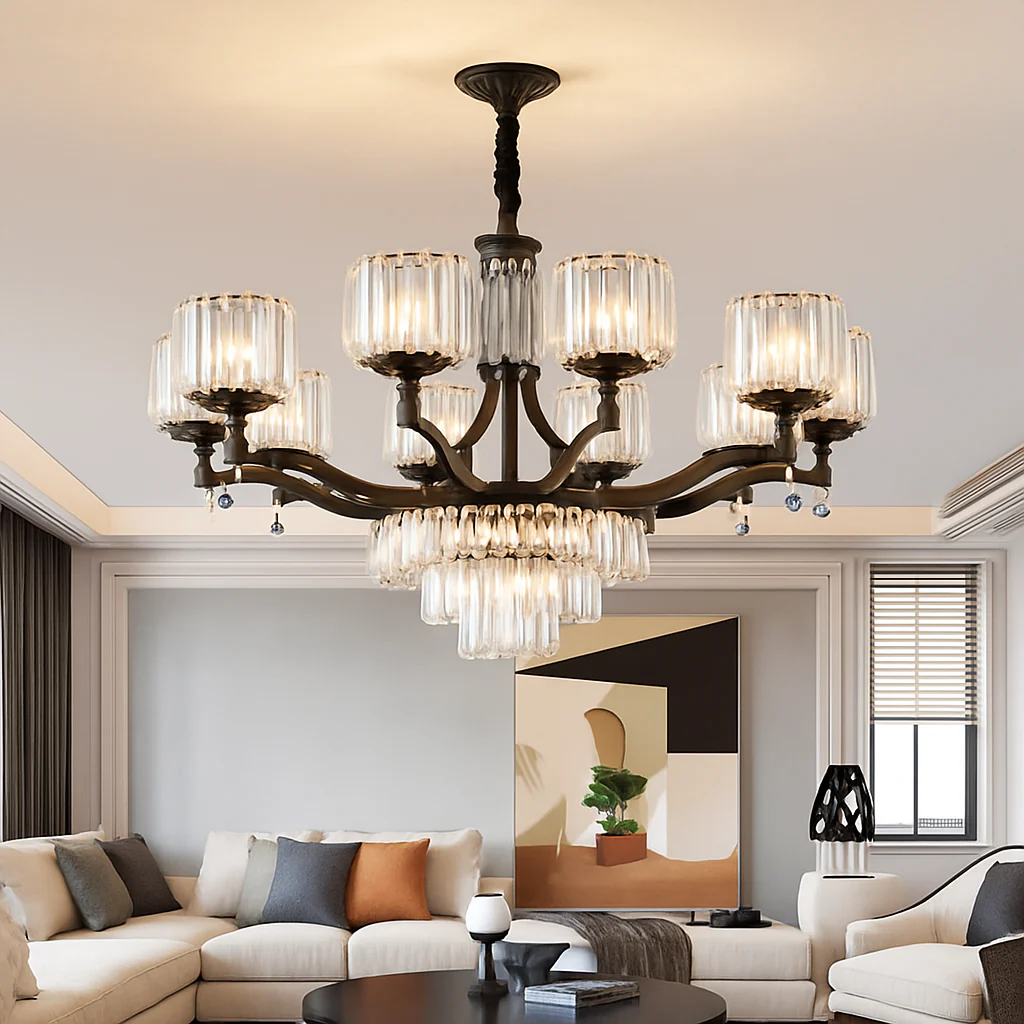 lustre en cristal moderne pour éclairage intérieur élégant - Image 6