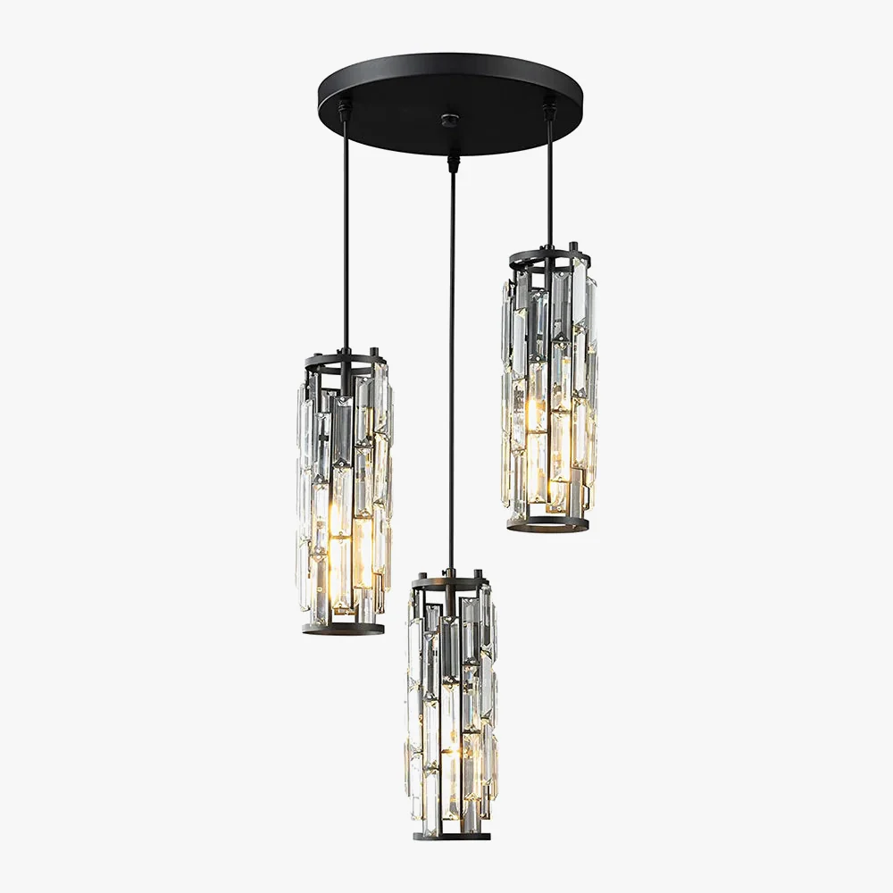 lustre en cristal noir à trois têtes pour restaurant et cuisine - Image 6