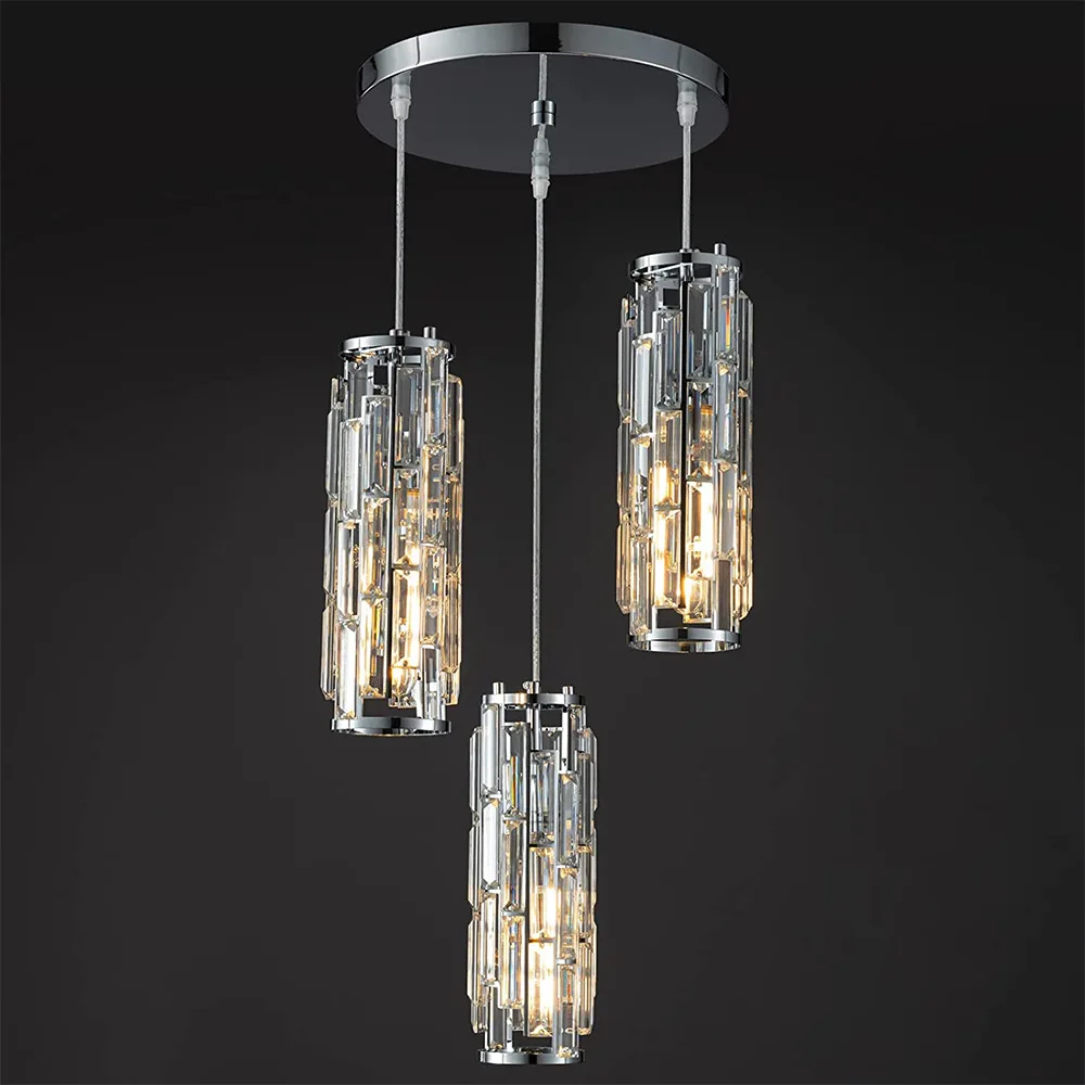 lustre en cristal noir à trois têtes pour restaurant et cuisine - Image 9
