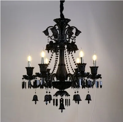 lustre en cristal noir pour un éclairage luxueux et élégant - Image 9