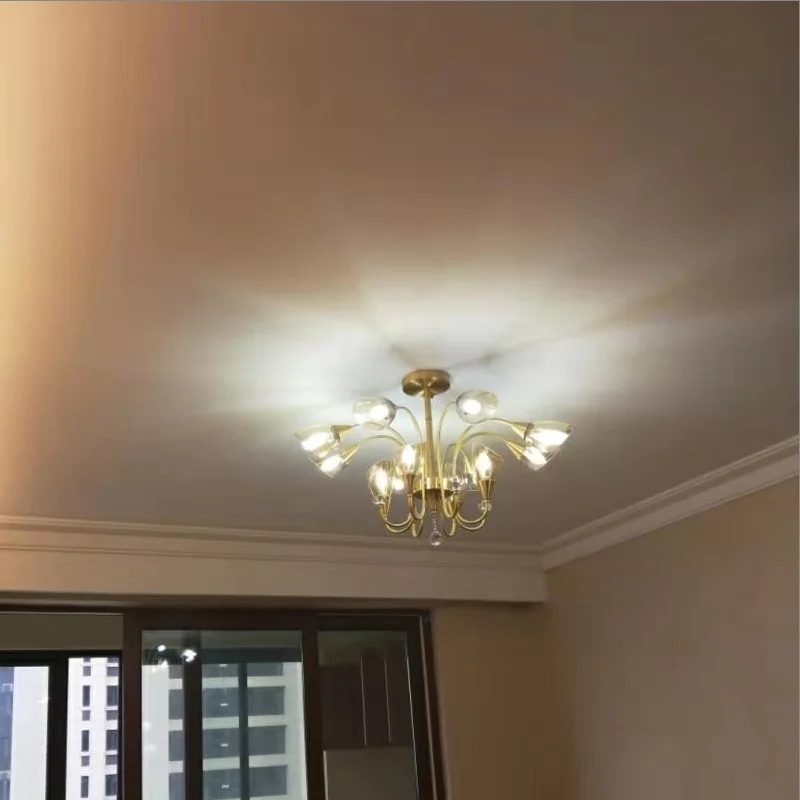 lustre en cristal nordique luxe moderne rétro éclairage décoratif - Image 5