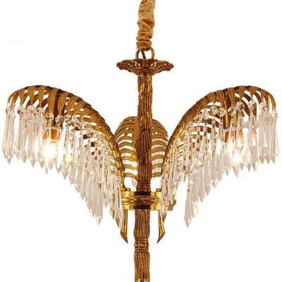 lustre en cuivre avec cristal pour décoration élégante et rétro - Image 10