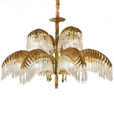 lustre en cuivre avec cristal pour décoration élégante et rétro - Image 11