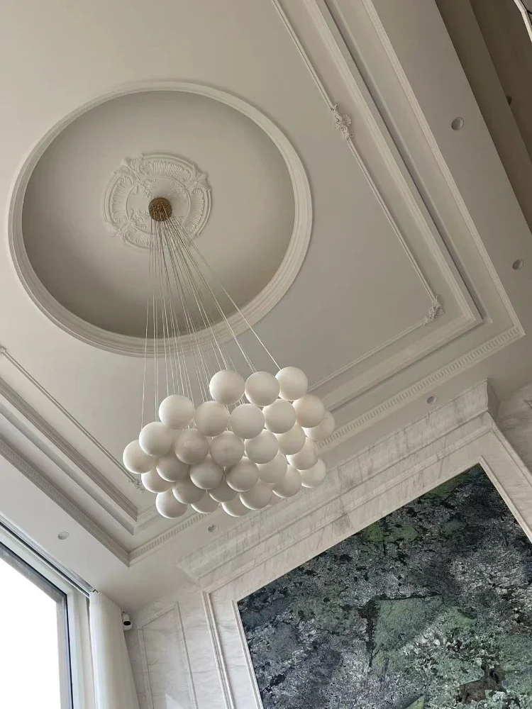 lustre en cuivre de luxe avec marbre naturel espagnol pour décoration moderne - Image 4