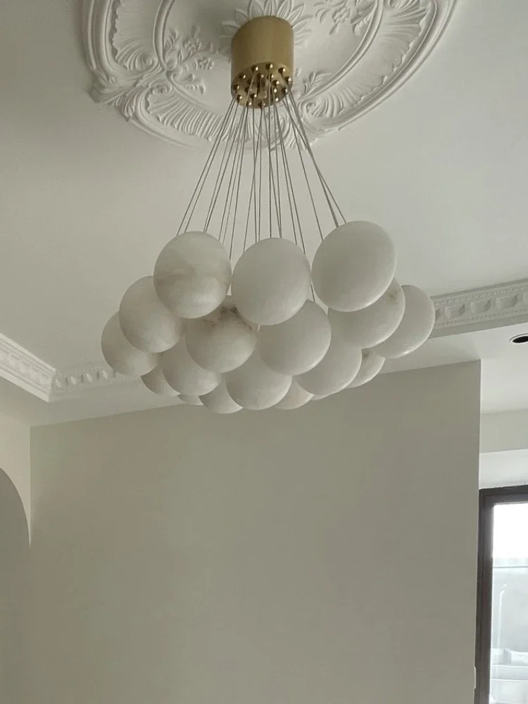 lustre en cuivre de luxe avec marbre naturel espagnol pour décoration moderne - Image 5