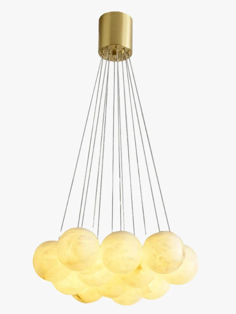 lustre en cuivre de luxe avec marbre naturel espagnol pour décoration moderne - Image 6