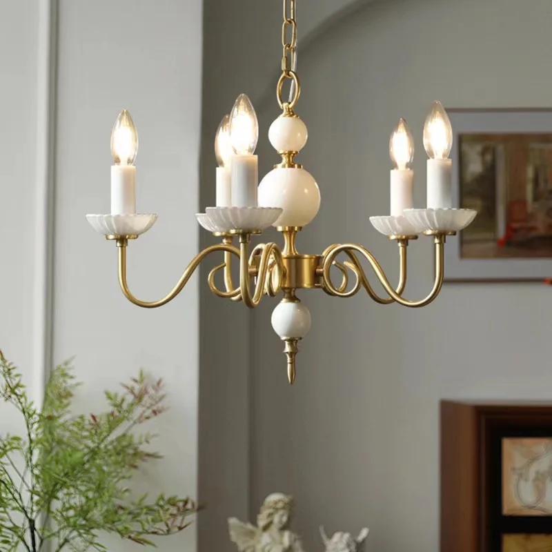 lustre en cuivre de luxe style vintage pour restaurant et salon - Image 3