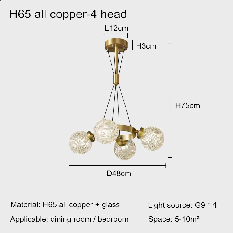 lustre en cuivre design nordique simple et élégant - Image 10