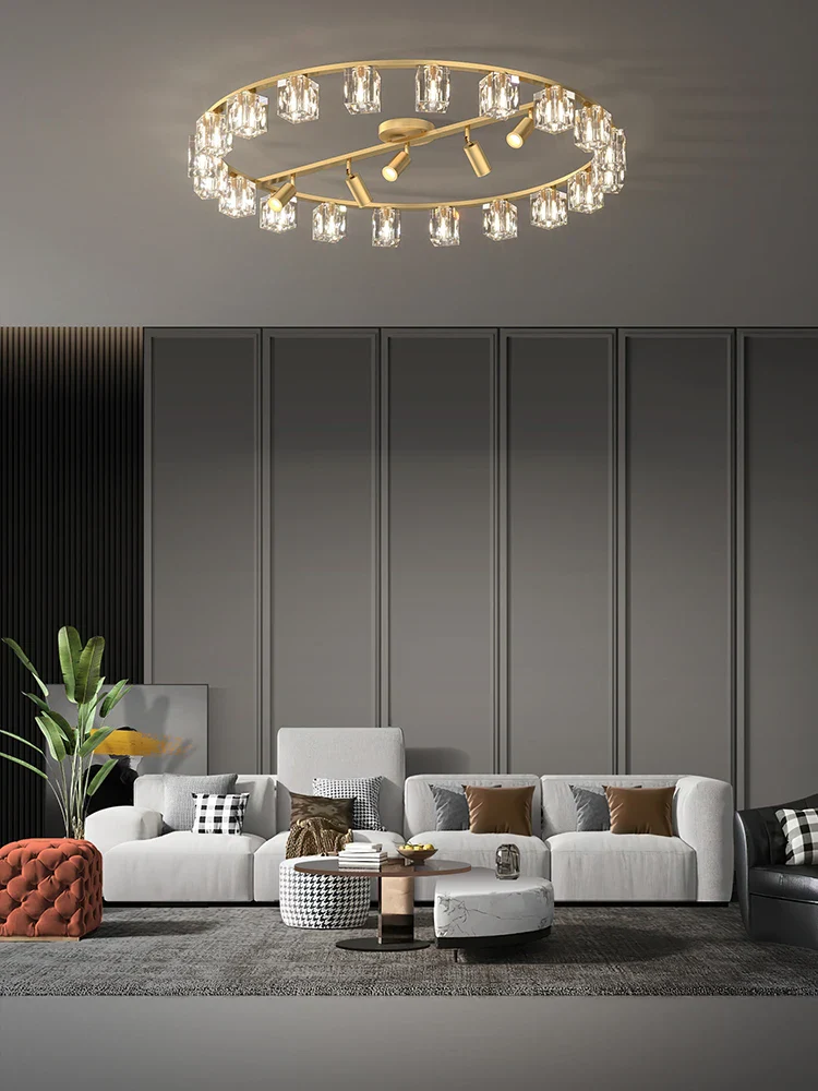 lustre en cuivre et cristal pour décoration moderne 2024 - Image 3