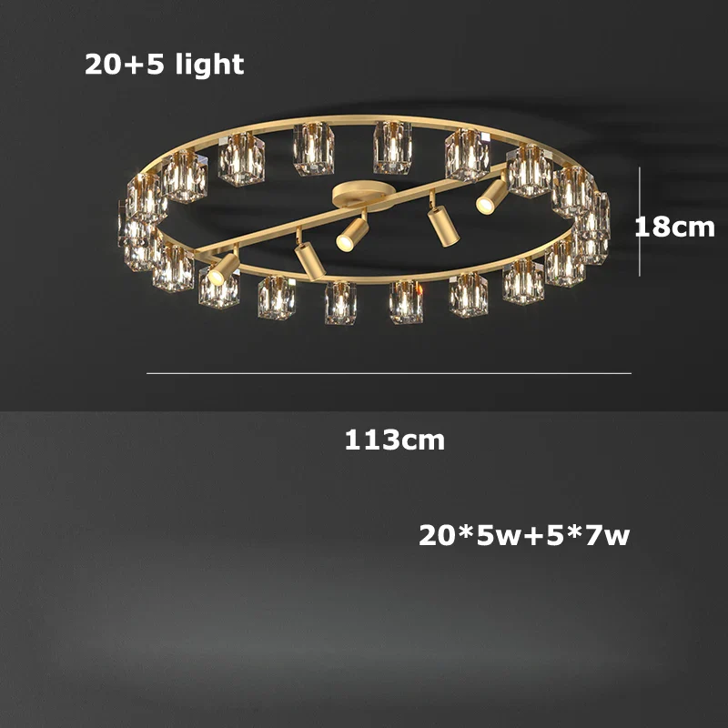 lustre en cuivre et cristal pour décoration moderne 2024 - Image 9