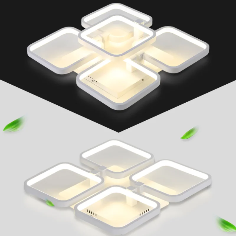 lustre en fer à led avec abat-jour rectangulaire moderne - Image 5