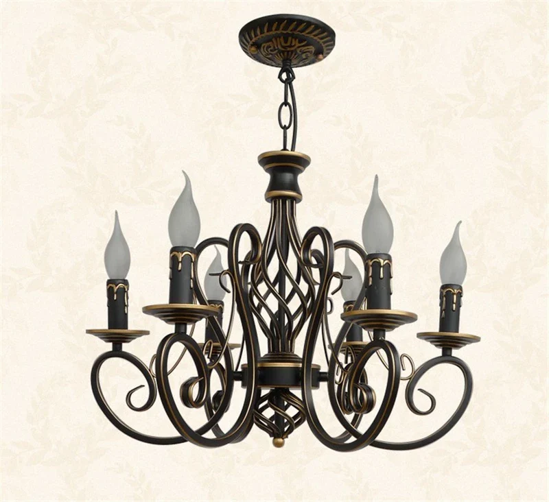 lustre en fer antique cristal rétro éclairage nordique décoratif - Image 10