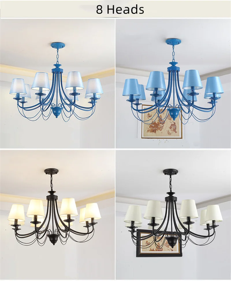 lustre en fer forgé noir et blanc design intérieur moderne - Image 3