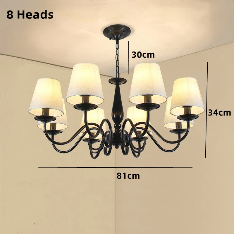 lustre en fer noir avec abat-jour pour intérieur élégant - Image 10
