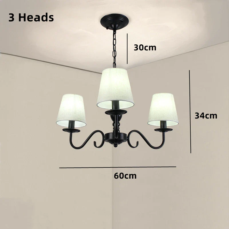 lustre en fer noir avec abat-jour pour intérieur élégant - Image 7