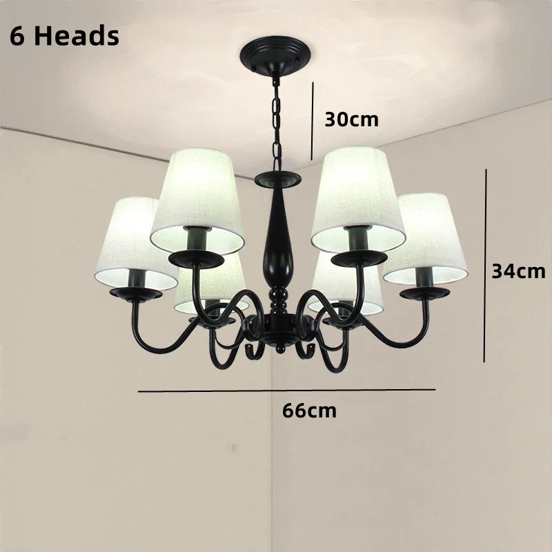 lustre en fer noir avec abat-jour pour intérieur élégant - Image 9