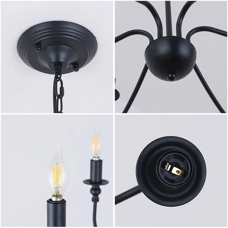 lustre en fer noir avec éclairage led pour intérieur moderne - Image 4