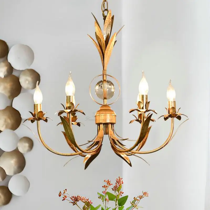 lustre en fer vintage rétro à 6 bras pour éclairage nostalgique - Image 2