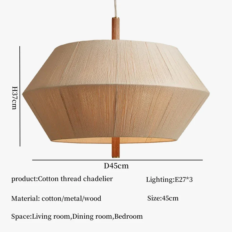 lustre en fil de coton nordique style wabi sabi pour décoration intérieure - Image 7