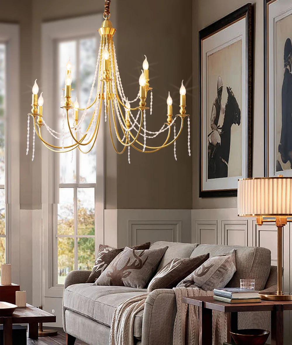 lustre en laiton moderne pour éclairage intérieur élégant - Image 6