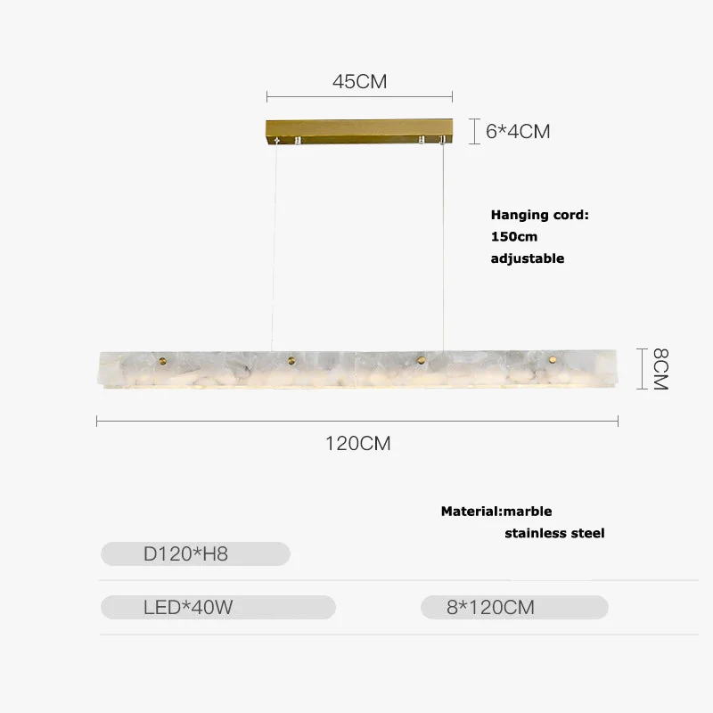 lustre en marbre acier inoxydable à led dimmable pour éclairage intérieur - Image 7