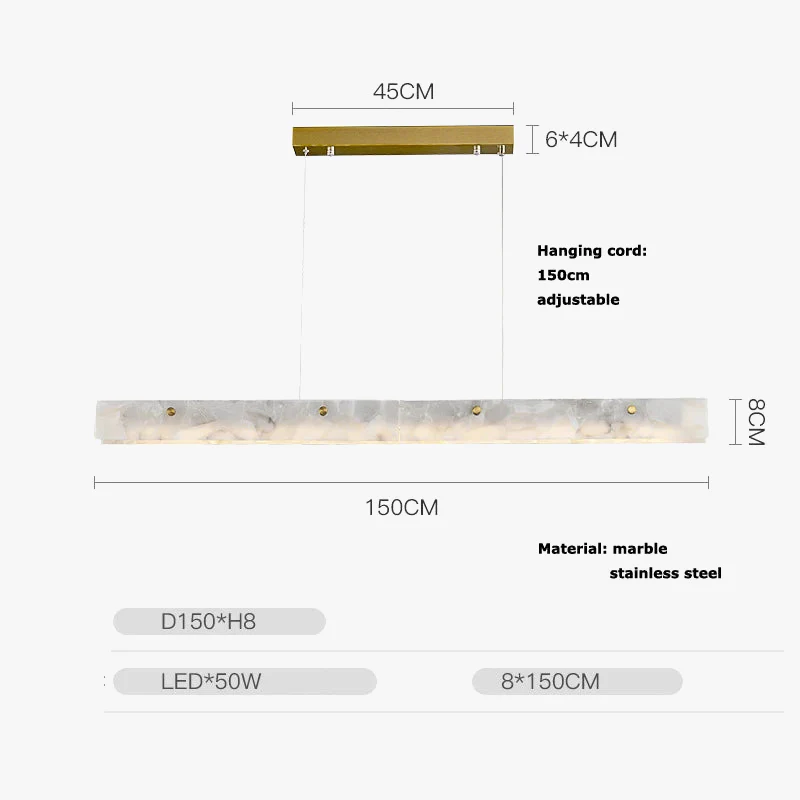 lustre en marbre acier inoxydable à led dimmable pour éclairage intérieur - Image 8