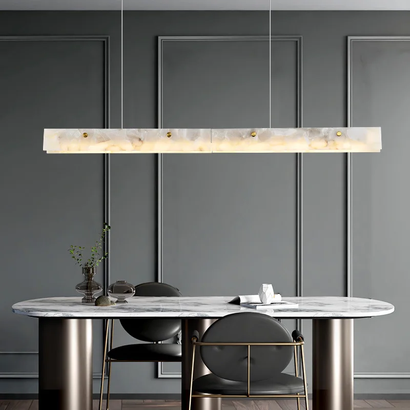 lustre en marbre acier inoxydable à led dimmable pour éclairage intérieur - Image 9