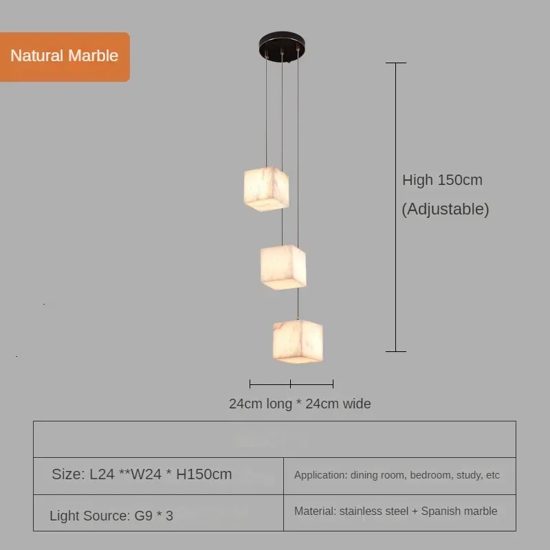 lustre en marbre espagnol style chinois minimaliste pour intérieur élégant - Image 10
