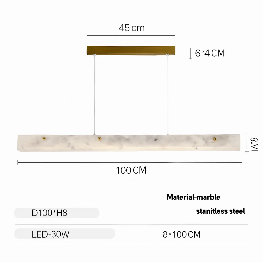 lustre en marbre et acier inoxydable à led dimmable - Image 8