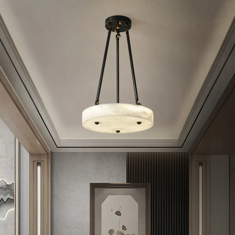 lustre en marbre et cuivre design moderne minimaliste rétro led